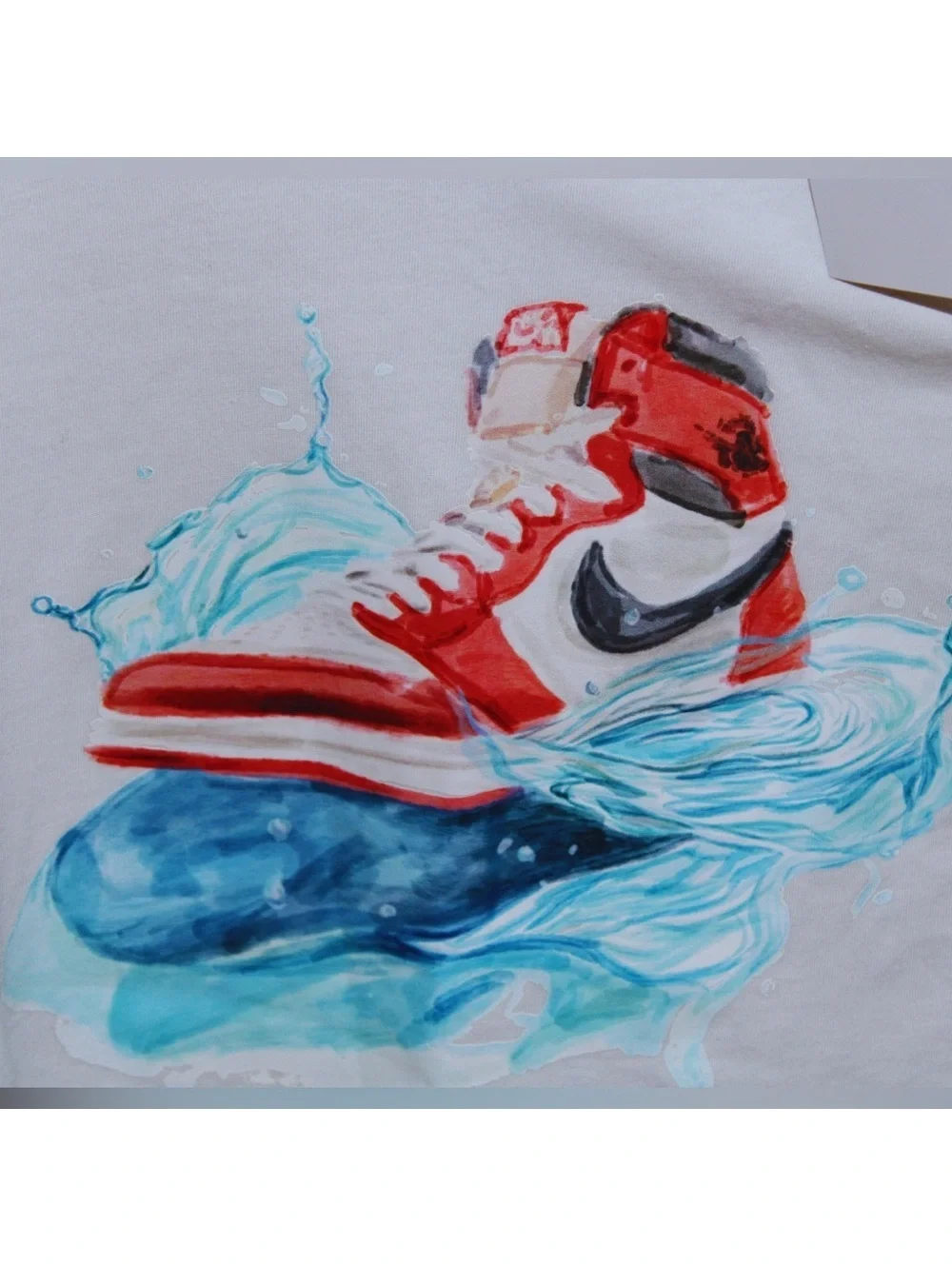 Men’s Nike Jordan White Tee with Jordan 1 Sneaker Graphic Size XL